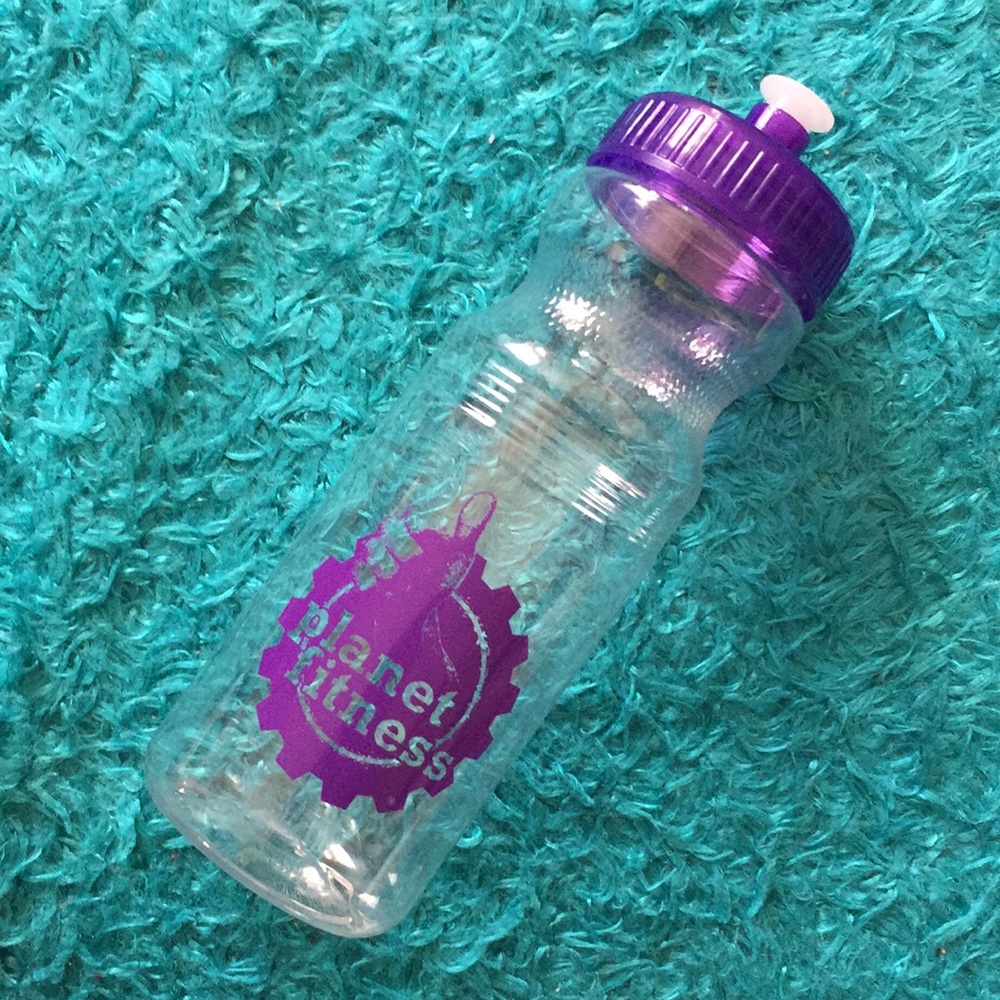 Planet Fitness short transparent bottle
